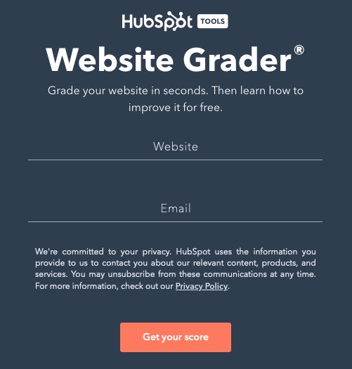 Hubspot website grader
