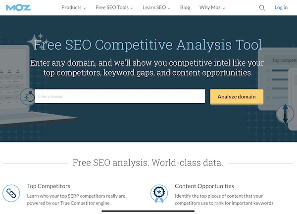 Moz SEO Competitive Analysis Tool