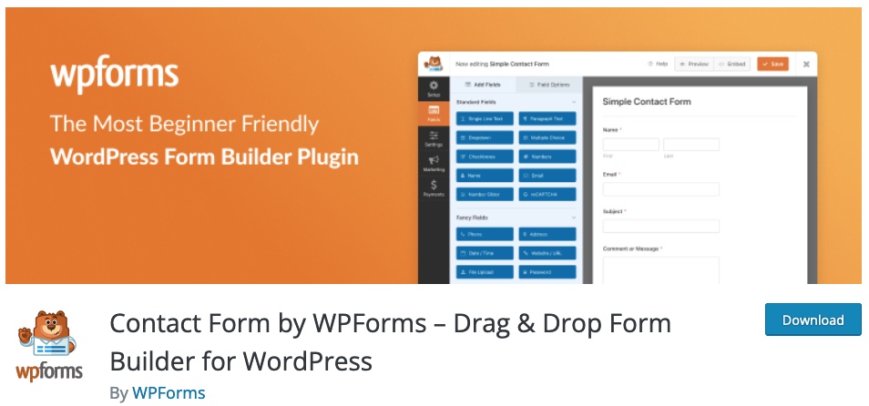 WP Forms WordPress plugin